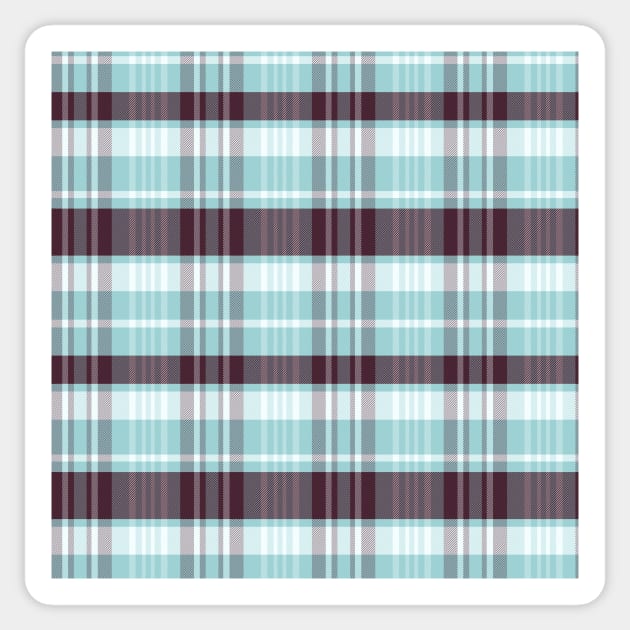 Winter Aesthetic Calan 1 Hand Drawn Textured Plaid Pattern Sticker by GenAumonier